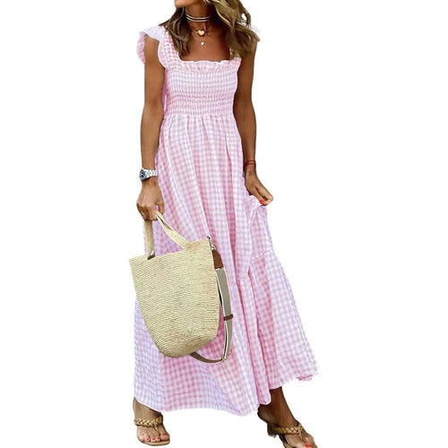 Retro Plaid Flowy Dress! ✨ Smocked + Pockets + Flounce! 🌸