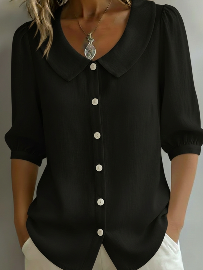 📦📦LAST DAY SAVE 49% ⏰ Retro Peter Pan Collar Button-up Cotton Shirt