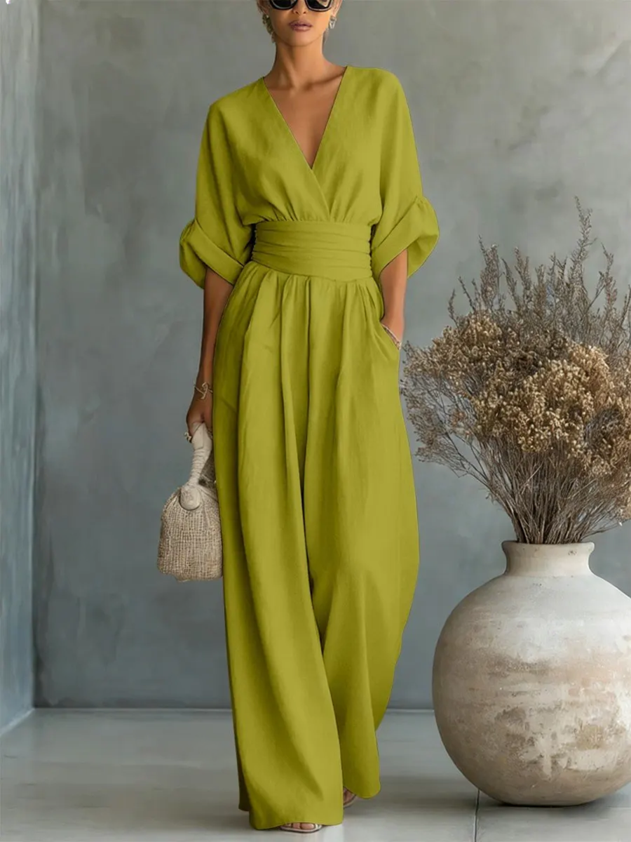 📦📦LAST DAY SAVE 49% ⏰Fashion V-neck Waist Jumpsuit