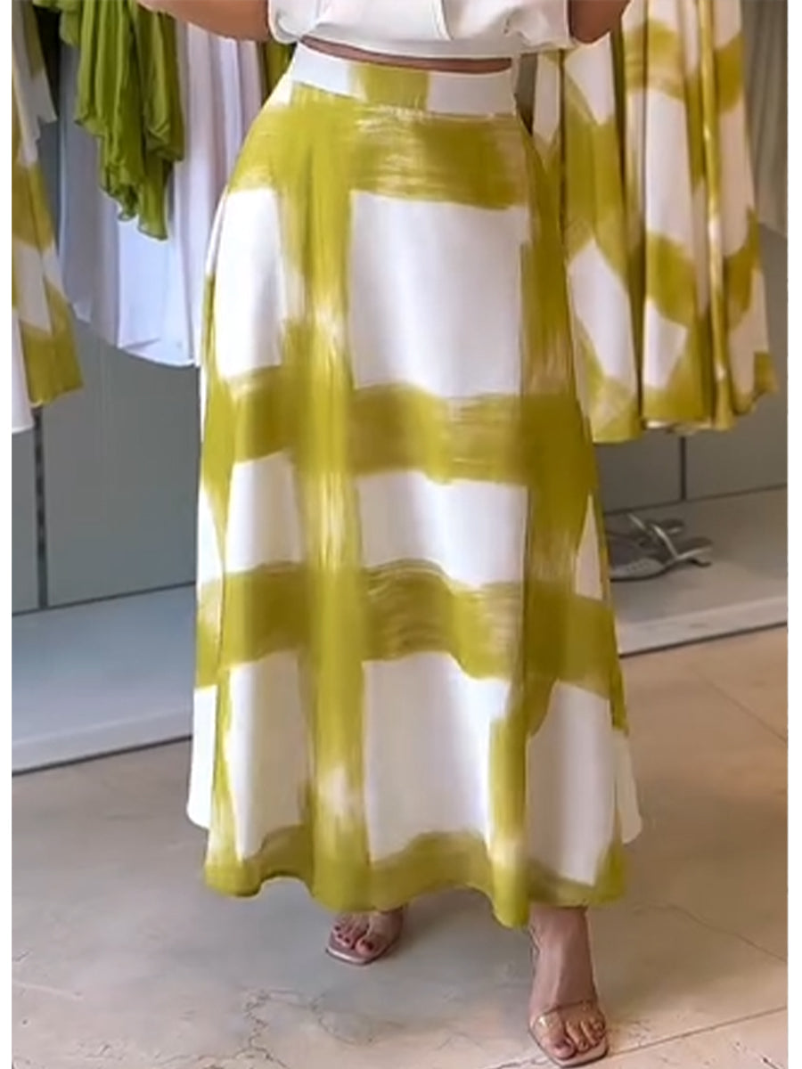 📦📦LAST DAY SAVE 49% ⏰Women's Brushstroke Print Cotton and Linen Skirt