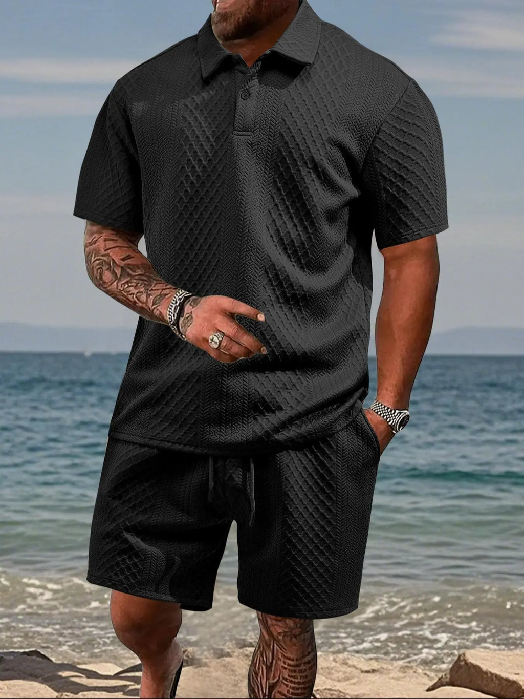 🎉🎉Buy 2 Pcs Free Shipping-Men's Polo & Shorts Set 👕 Summer Two-piece Outfit