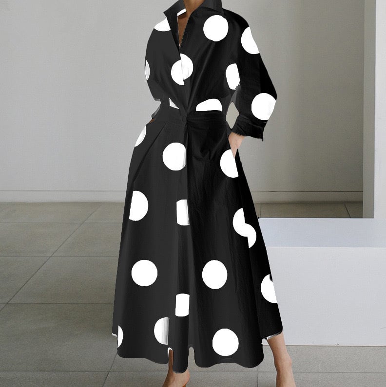 💕What should I wear tomorrow?💕Women's Plain Lapel Shirt Wrap Dress