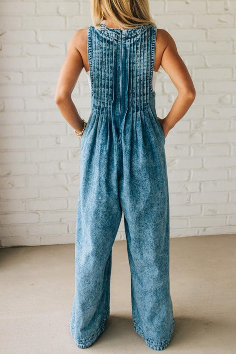 📦📦LAST DAY SAVE 49% ⏰Ladies' Shoulder Strap Hollow Splicing Pleated Casual Jumpsuit