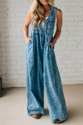 📦📦LAST DAY SAVE 49% ⏰Ladies' Shoulder Strap Hollow Splicing Pleated Casual Jumpsuit