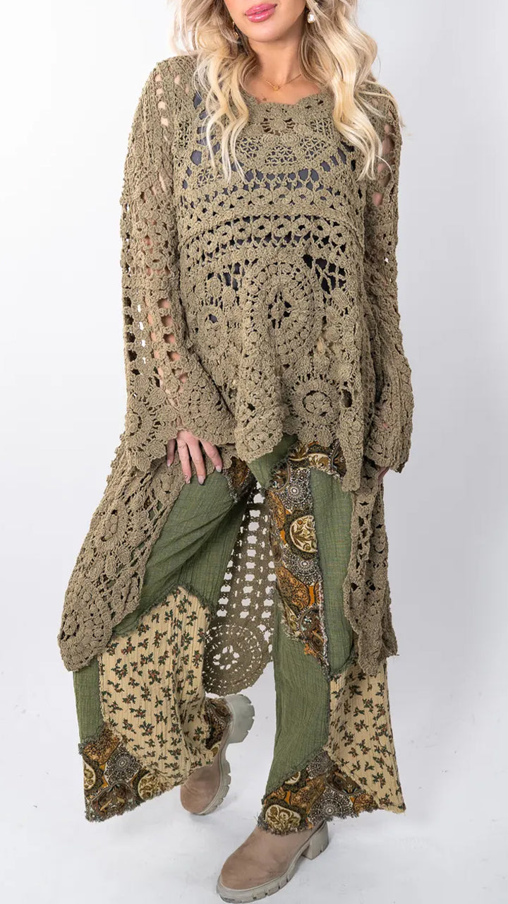 📦📦LAST DAY SAVE 49% ⏰Relaxed Crochet Longline Top