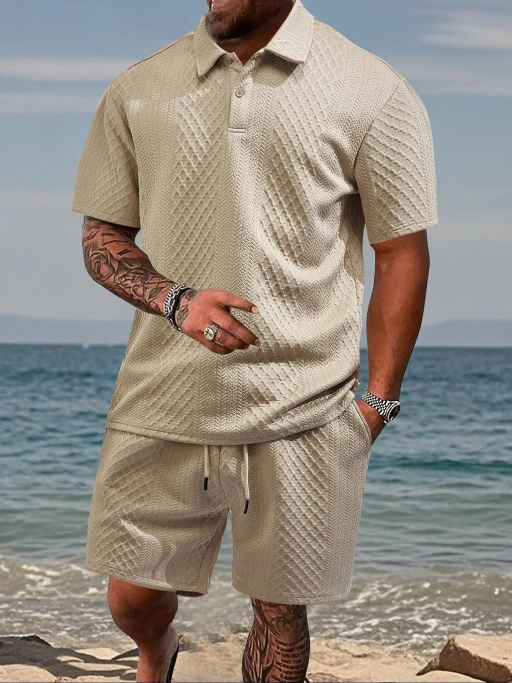 🎉🎉Buy 2 Pcs Free Shipping-Men's Polo & Shorts Set 👕 Summer Two-piece Outfit