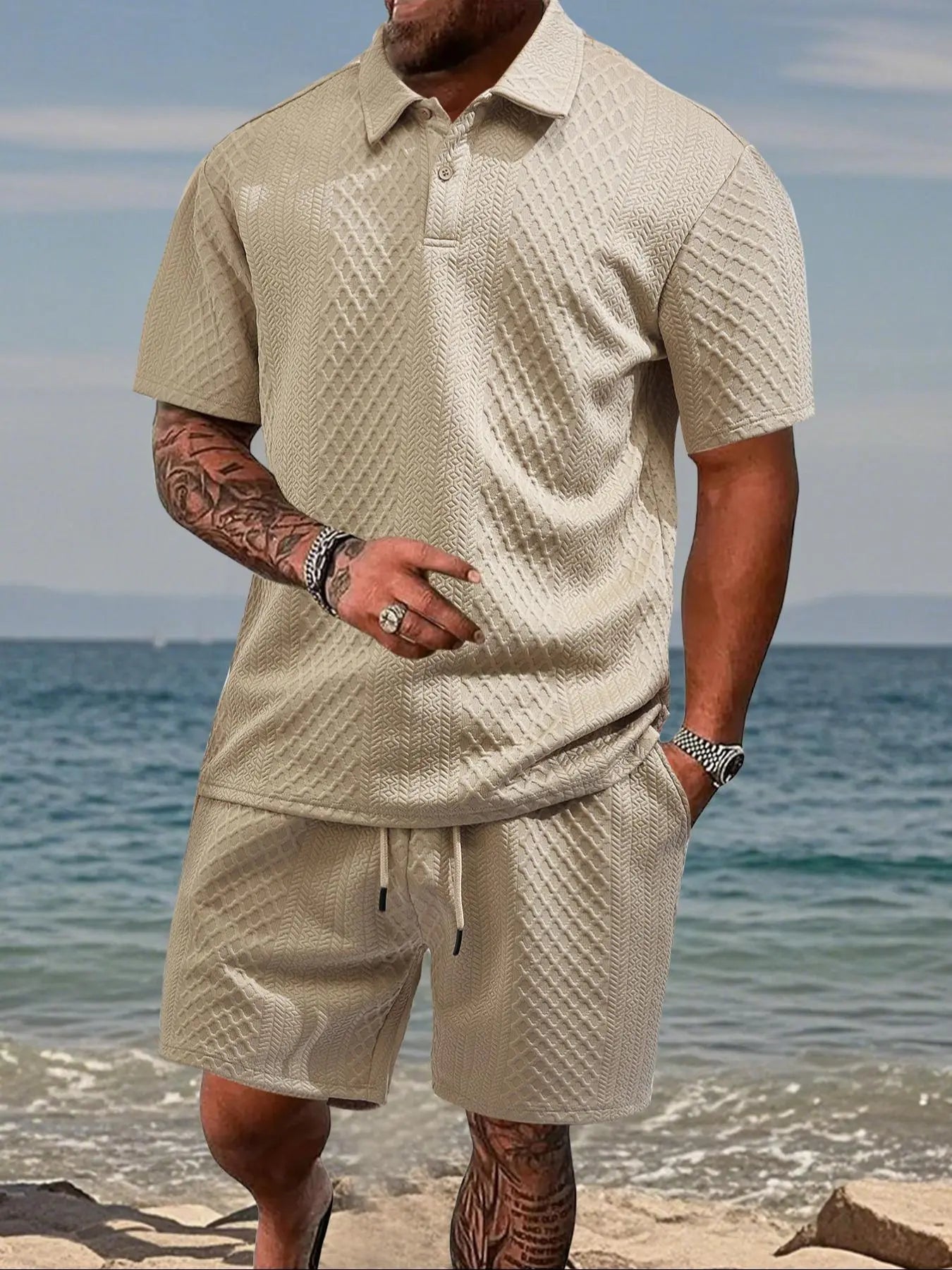 🎉🎉Buy 2 Pcs Free Shipping-Men's Polo & Shorts Set 👕 Summer Two-piece Outfit
