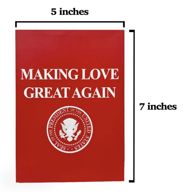 ✨✨Funny Trump Valentine’s Day Card – "Making Love Great Again" Republican Gag Gift for Him – High-Quality Roses & Wine Print with Envelope – Perfect Conservative Valentine Gift
