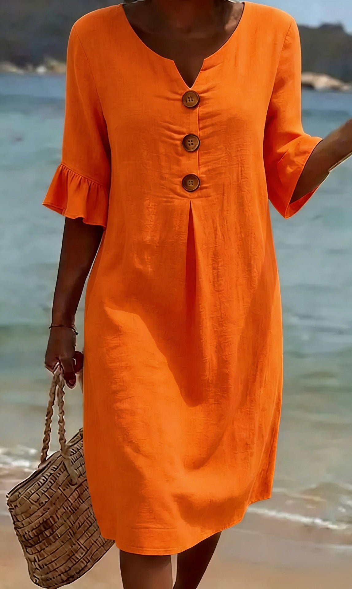 📦📦LAST DAY SAVE 49% ⏰Summer women's cotton linen loose button dress