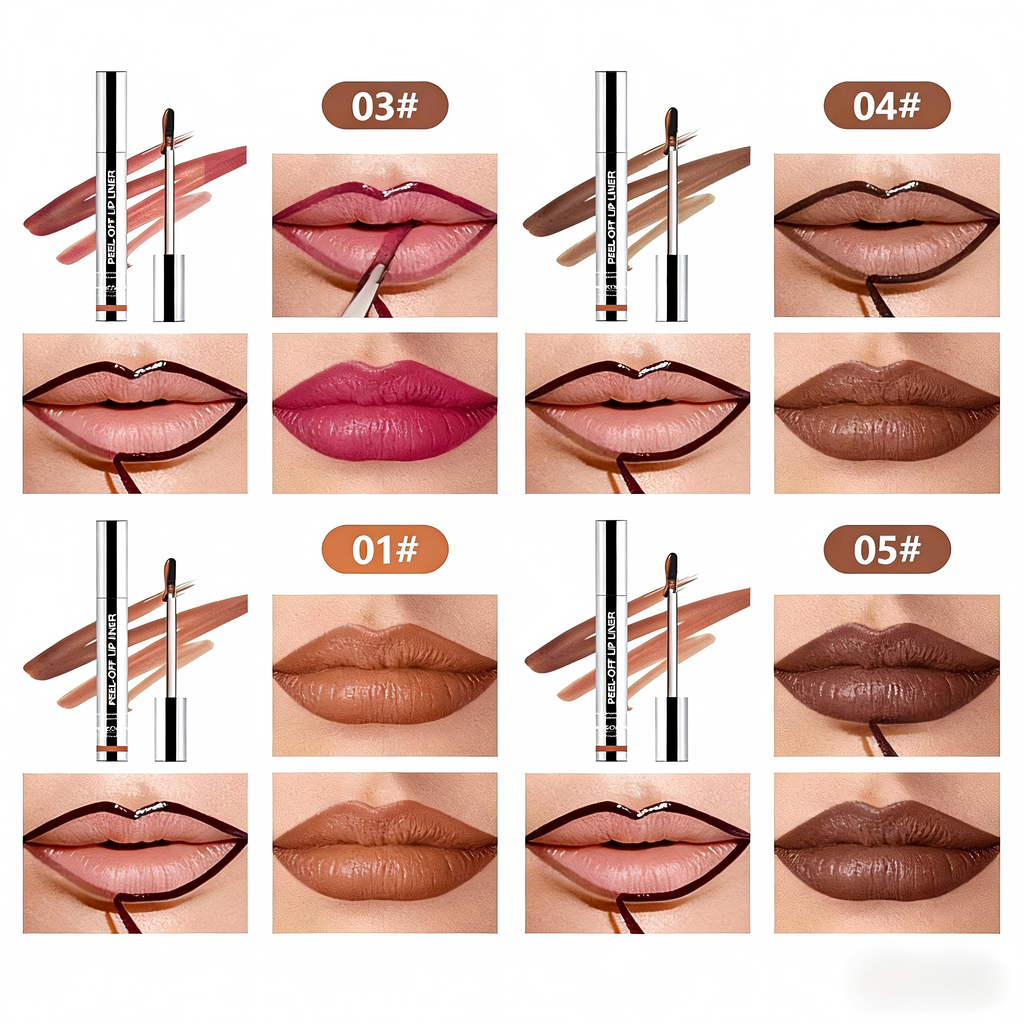 4-Color Peel-Off Lip Liner Set💄Long-Lasting & Transfer-Proof