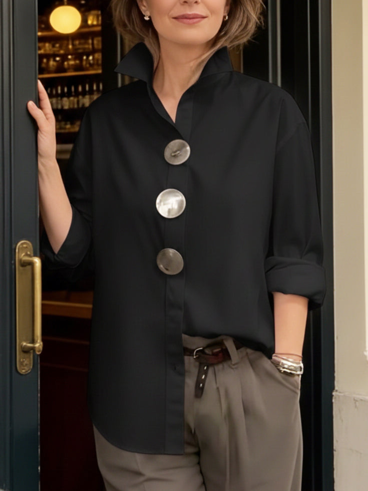 📦📦LAST DAY SAVE 49% ⏰Elegant Stand-collar Metal Buttons Cotton Linen Blouse