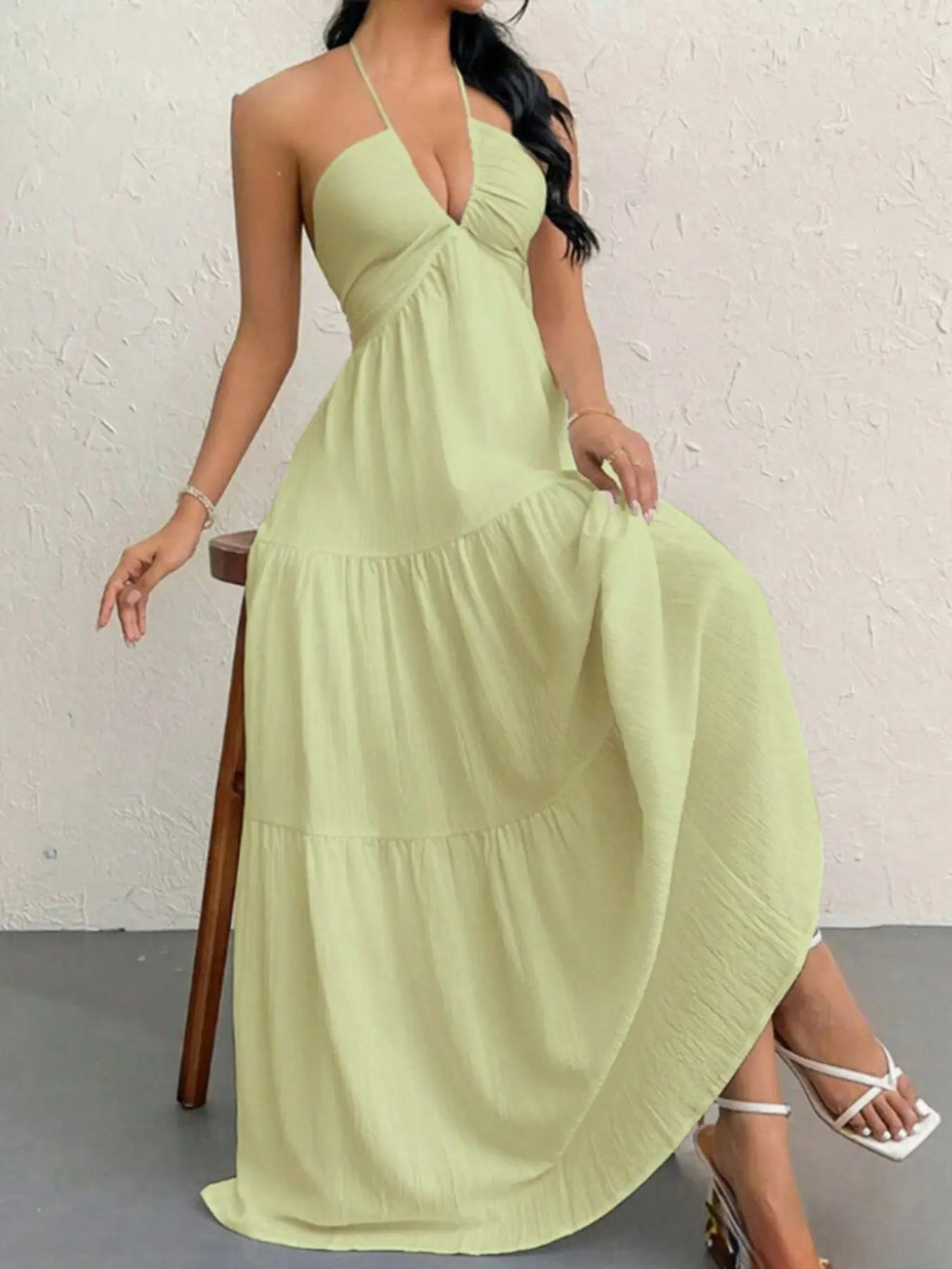 ✨ Summer A-Line Sleeveless Dress  Casual Loose Plain Beach Dress 🔥