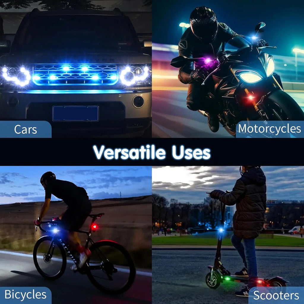🚦 Wireless Remote RGB Strobe Light  Multifunctional Warning for Motorcycle, Car, Bicycle