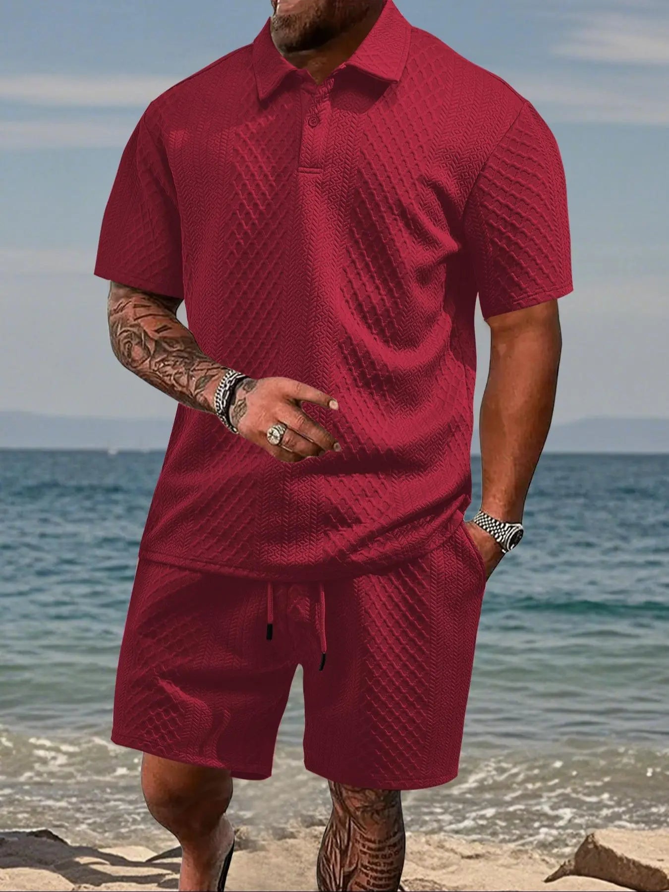 🎉🎉Buy 2 Pcs Free Shipping-Men's Polo & Shorts Set 👕 Summer Two-piece Outfit