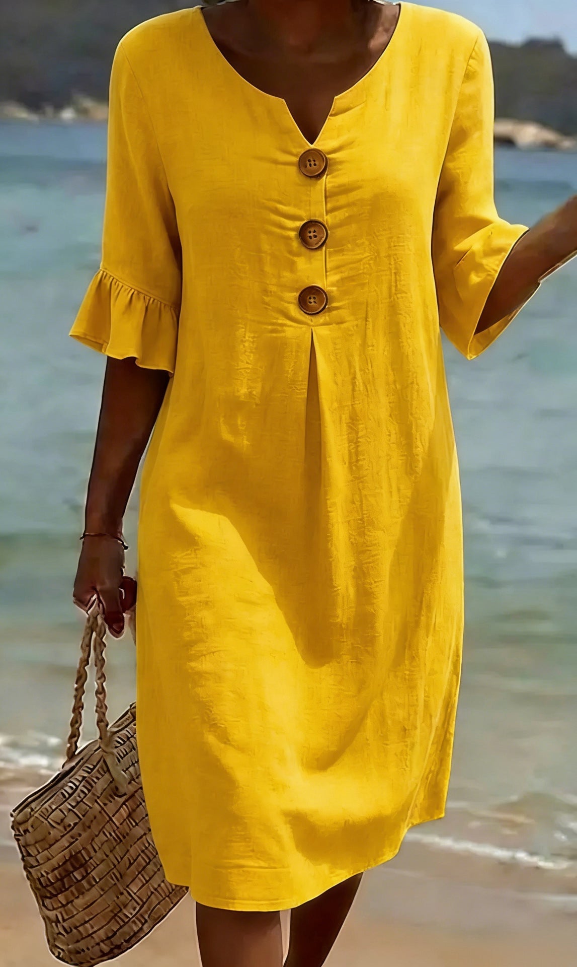 📦📦LAST DAY SAVE 49% ⏰Summer women's cotton linen loose button dress