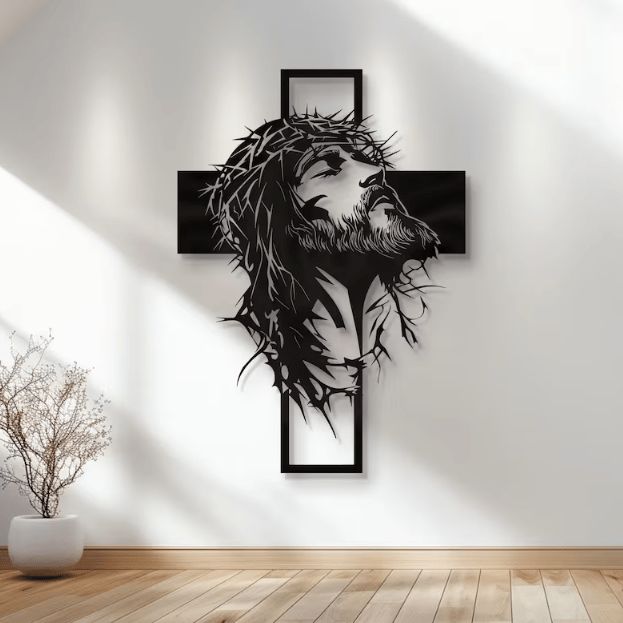 🔥Jesus Cross Iron Sign Christ Wall Art Decor✝️🖼️ Elevate Your Space with Spiritual Elegance 🙌✨