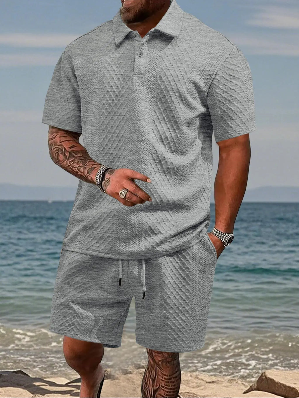 🎉🎉Buy 2 Pcs Free Shipping-Men's Polo & Shorts Set 👕 Summer Two-piece Outfit