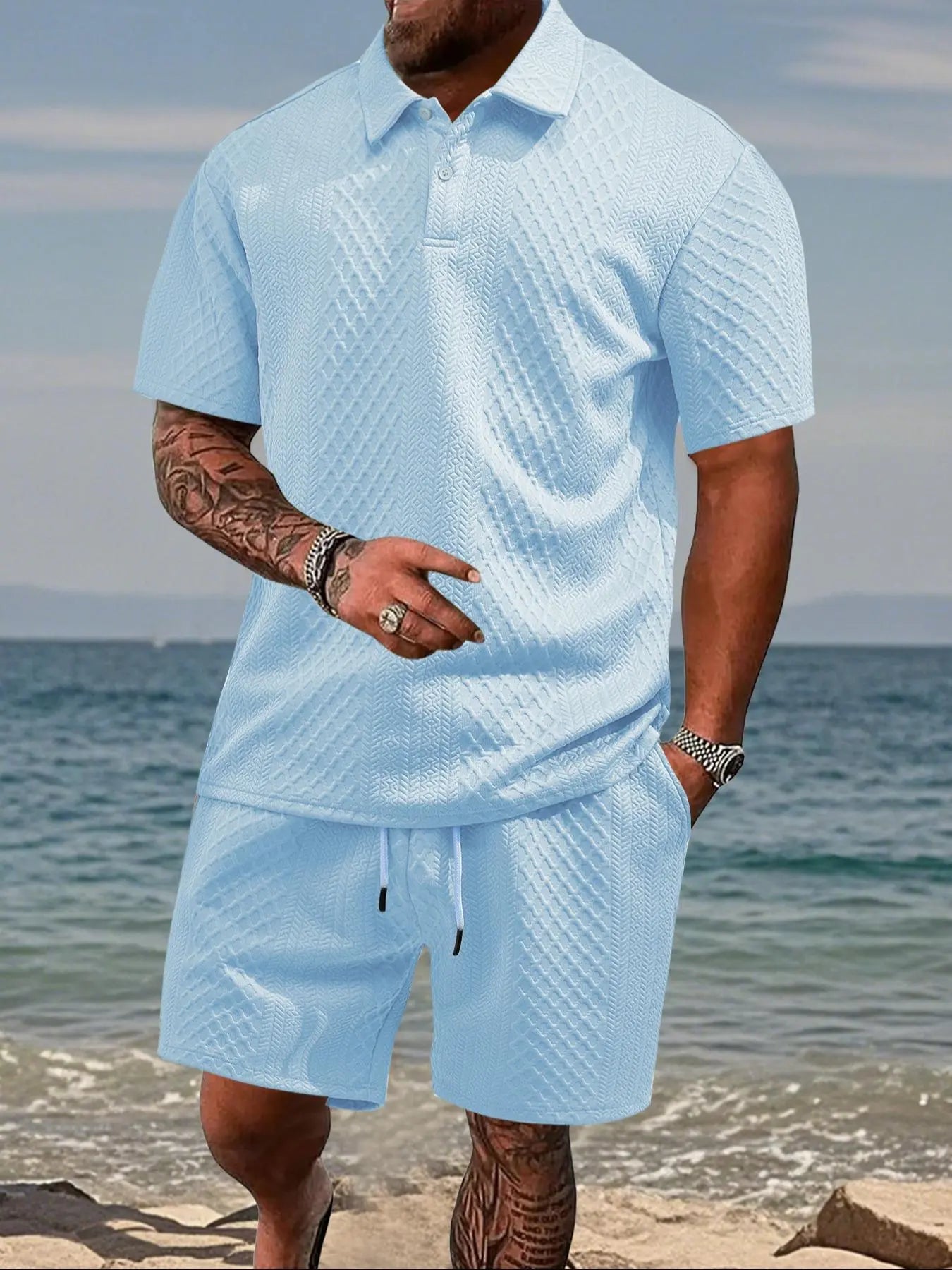 🎉🎉Buy 2 Pcs Free Shipping-Men's Polo & Shorts Set 👕 Summer Two-piece Outfit