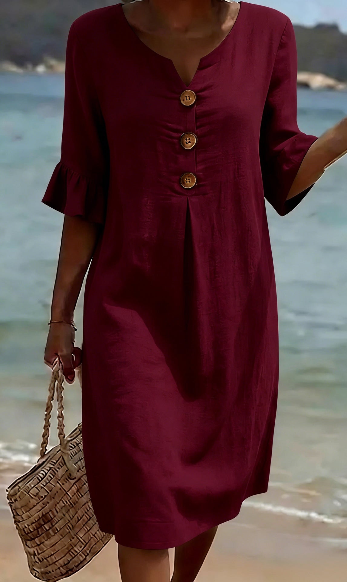 📦📦LAST DAY SAVE 49% ⏰Summer women's cotton linen loose button dress