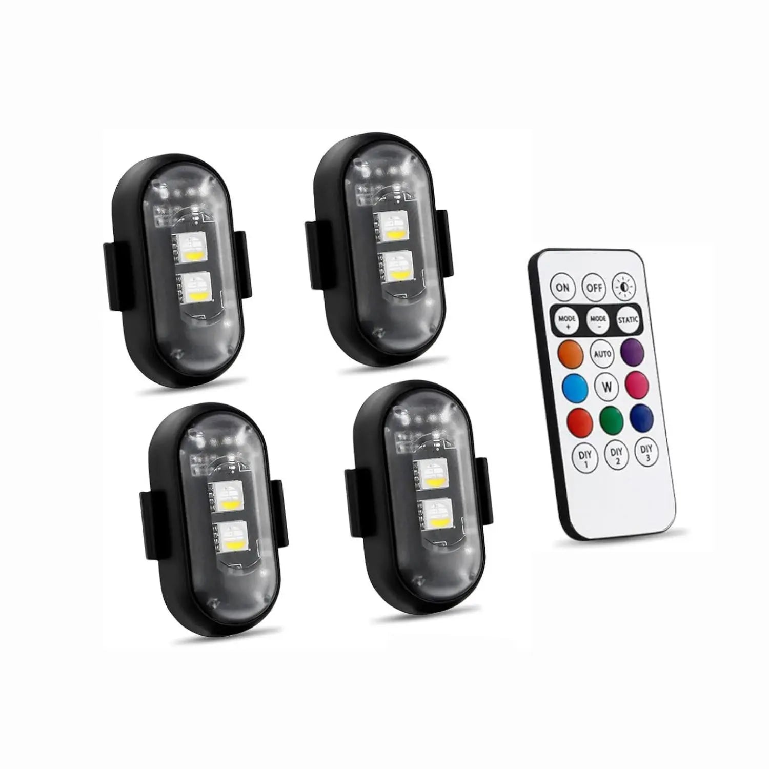 🚦 Wireless Remote RGB Strobe Light  Multifunctional Warning for Motorcycle, Car, Bicycle