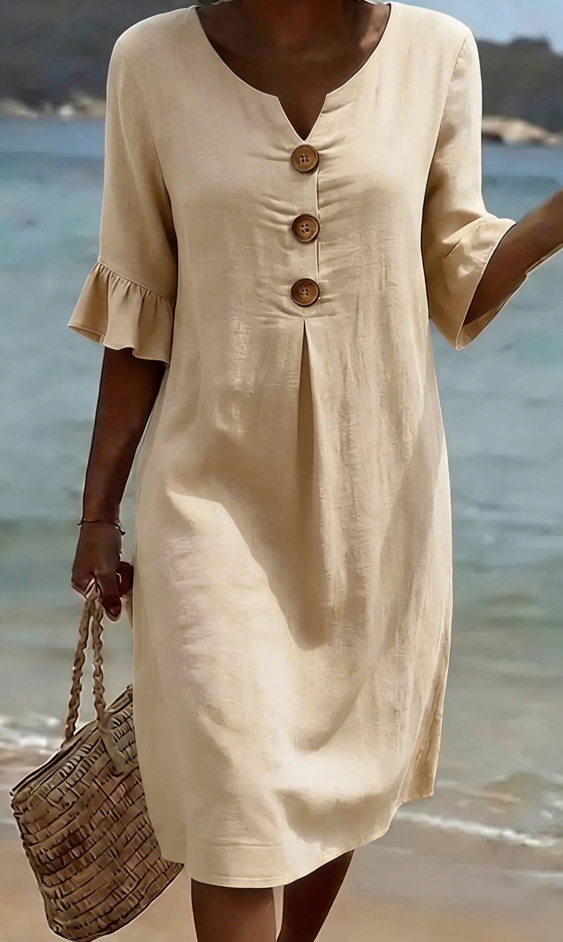 📦📦LAST DAY SAVE 49% ⏰Summer women's cotton linen loose button dress