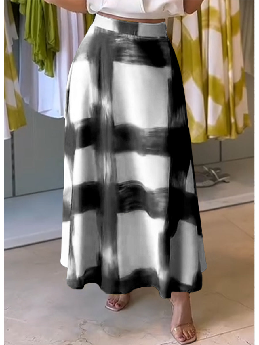 📦📦LAST DAY SAVE 49% ⏰Women's Brushstroke Print Cotton and Linen Skirt