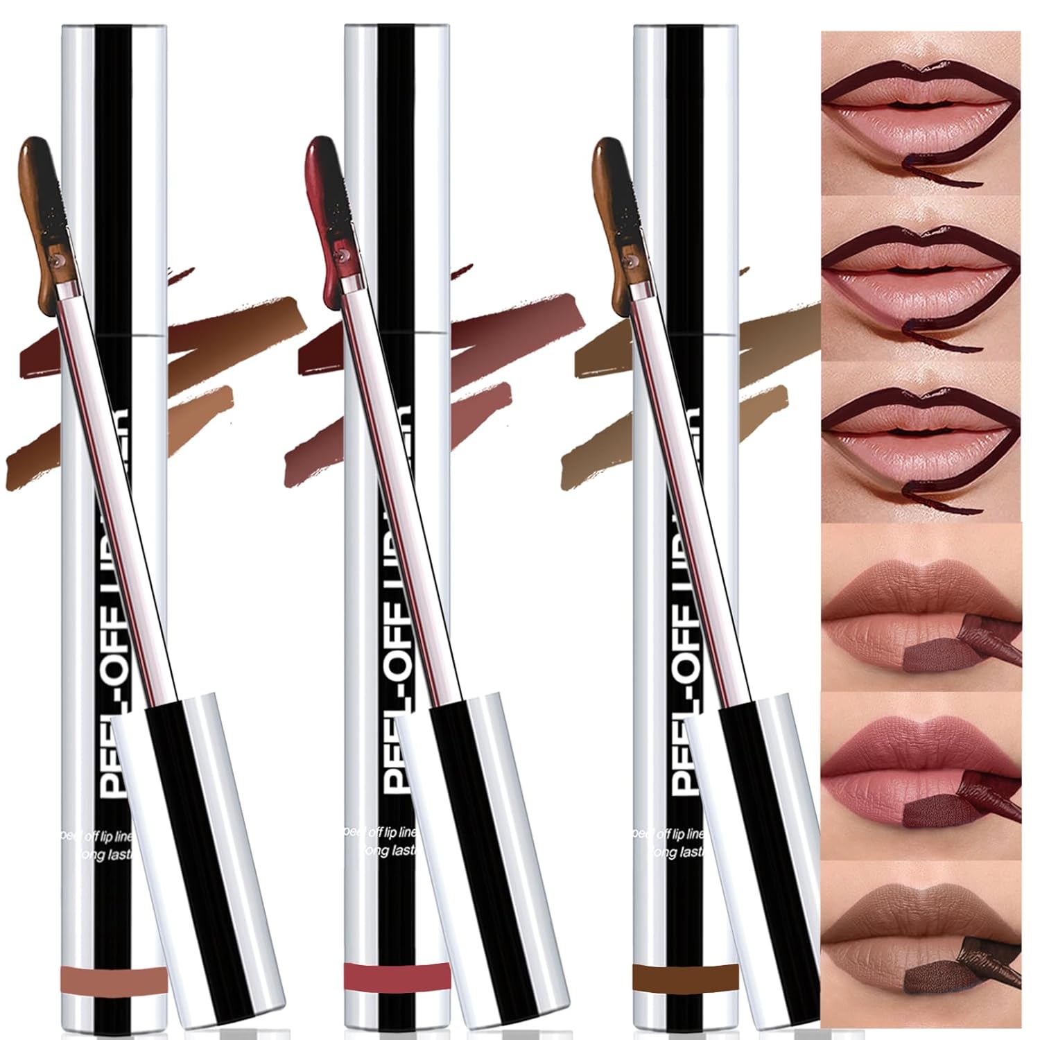 4-Color Peel-Off Lip Liner Set💄Long-Lasting & Transfer-Proof