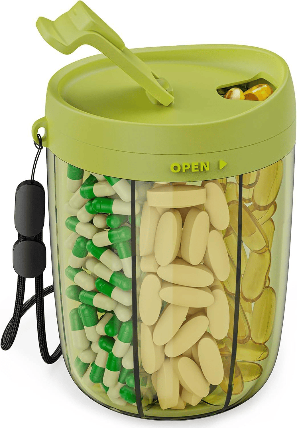 🔥Pill Dispenser Bottle with 6 Compartments | Never Miss a Dose Again! 💊⏰