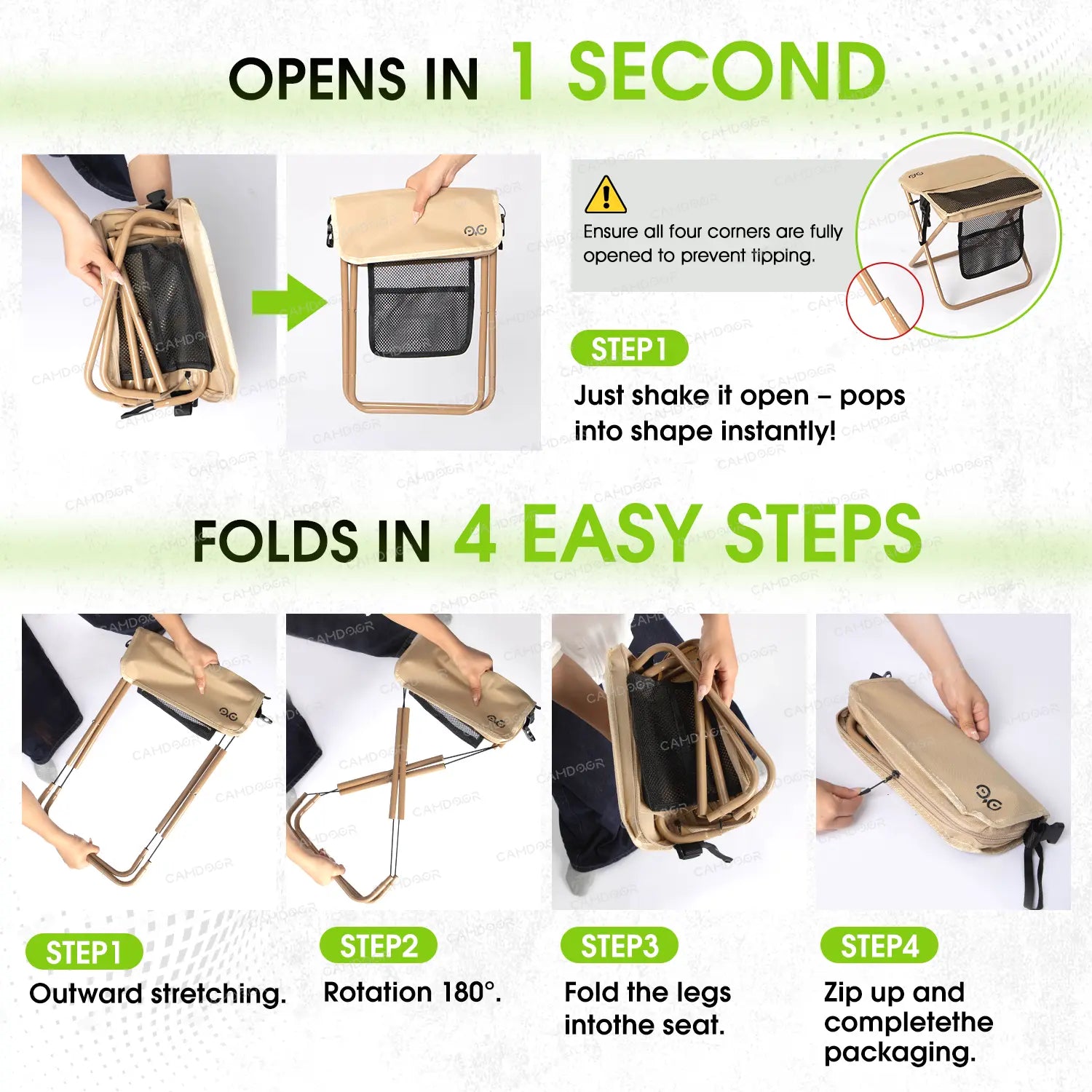 ⛺ 400lb Load Outdoor Folding Chair  🛍️