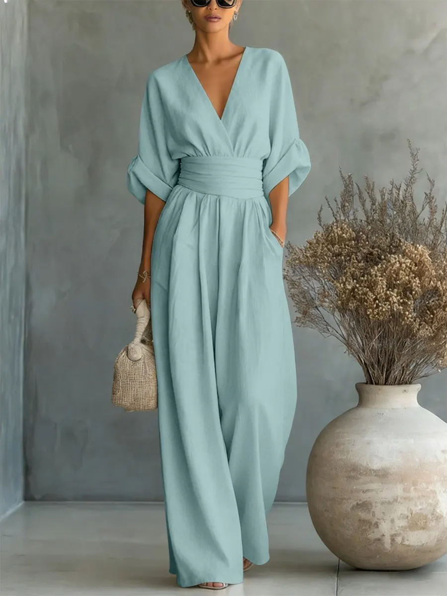📦📦LAST DAY SAVE 49% ⏰Fashion V-neck Waist Jumpsuit
