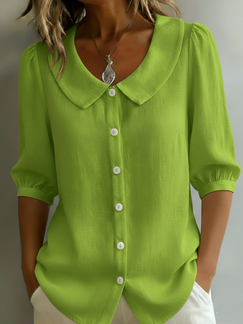 📦📦LAST DAY SAVE 49% ⏰ Retro Peter Pan Collar Button-up Cotton Shirt