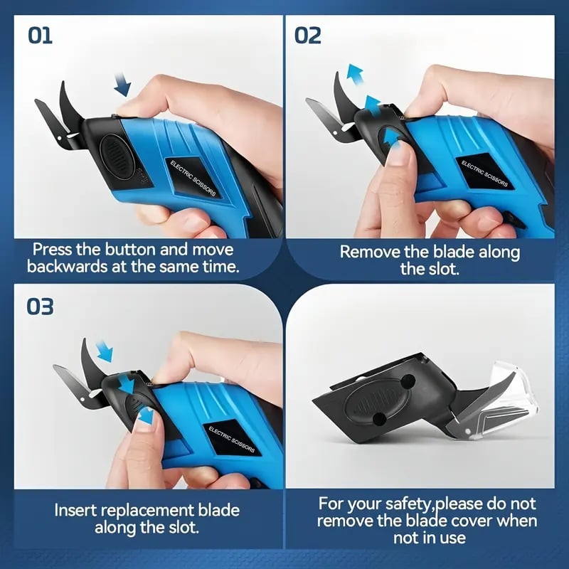 Cordless Electric Scissors ✂️ Dual Alloy Blades 💪 All-Round Cutter for Boxes/Fabrics/Carpets 📦