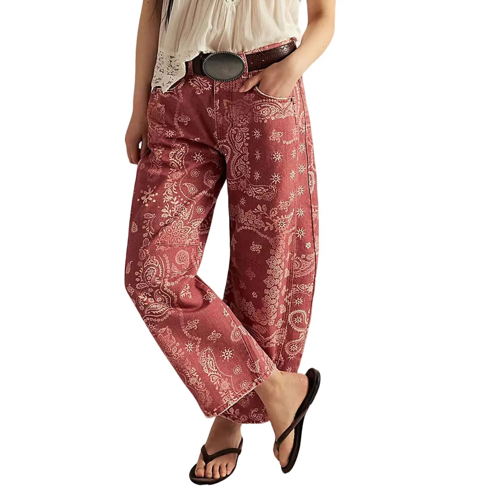 💖💖 Y2k Pink Floral Wide Leg Jeans