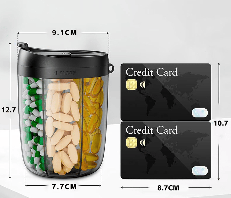 🔥Pill Dispenser Bottle with 6 Compartments | Never Miss a Dose Again! 💊⏰