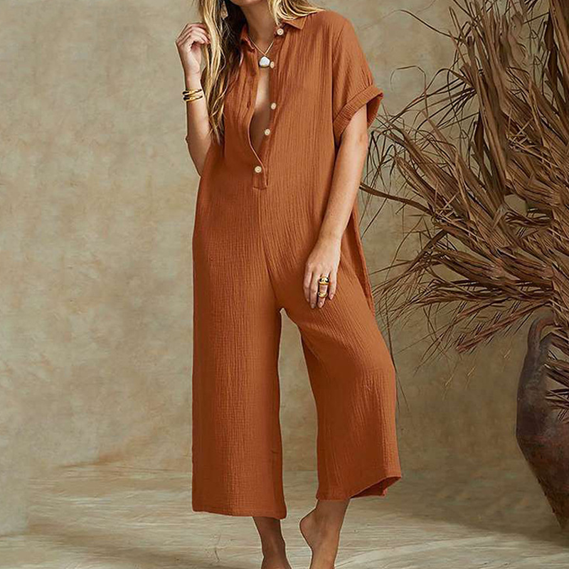 📦📦LAST DAY SAVE 49% ⏰Casual jumpsuit with short sleeves and wide legs for women