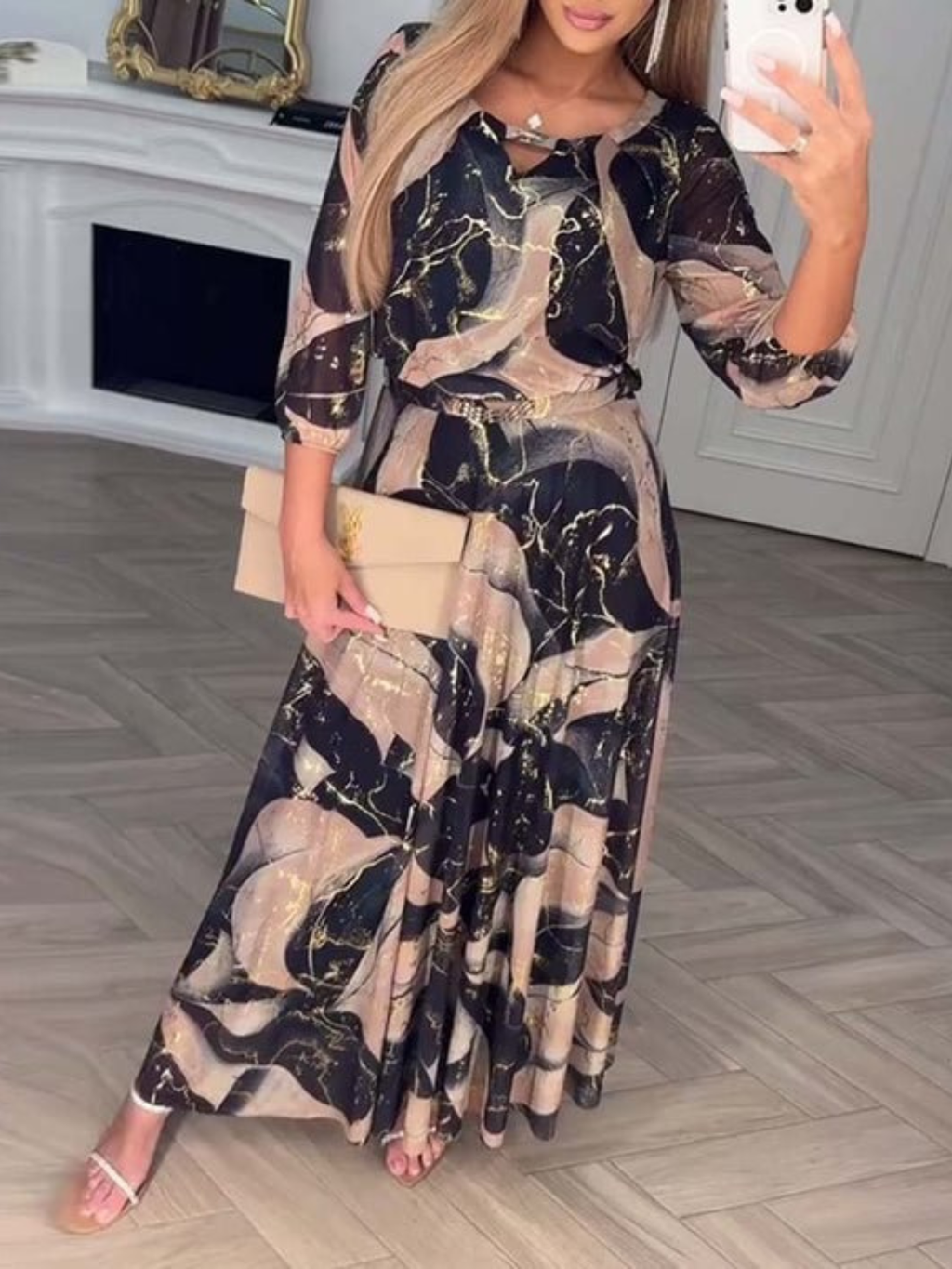 Chaelle  Printed Chiffon Dress