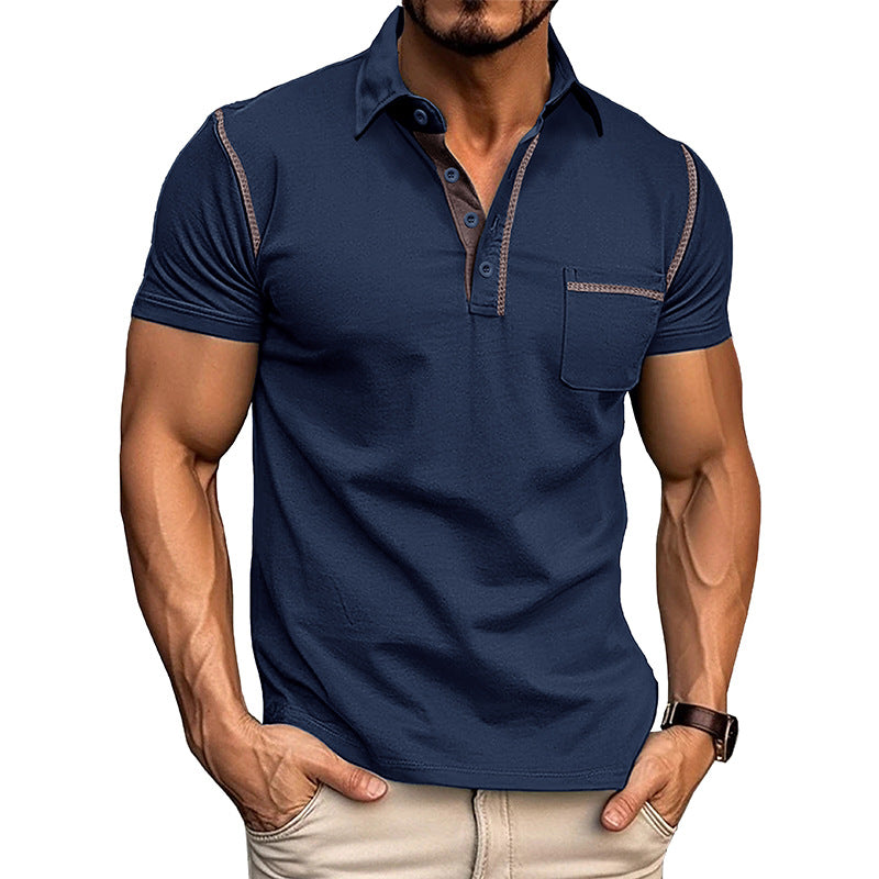 🔥Buy 2 Pcs Free Shipping-Men's Casual Color Block Short Sleeve Polo Shirt