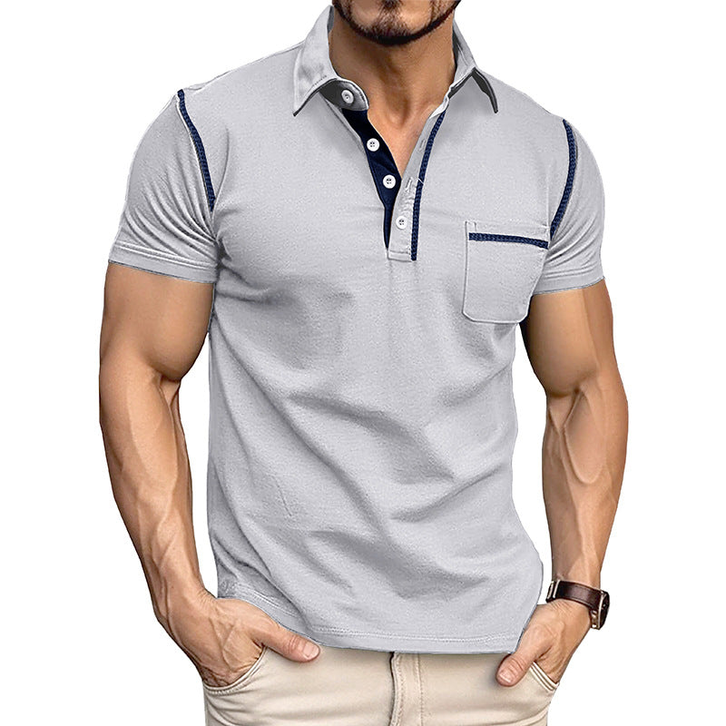 🔥Buy 2 Pcs Free Shipping-Men's Casual Color Block Short Sleeve Polo Shirt