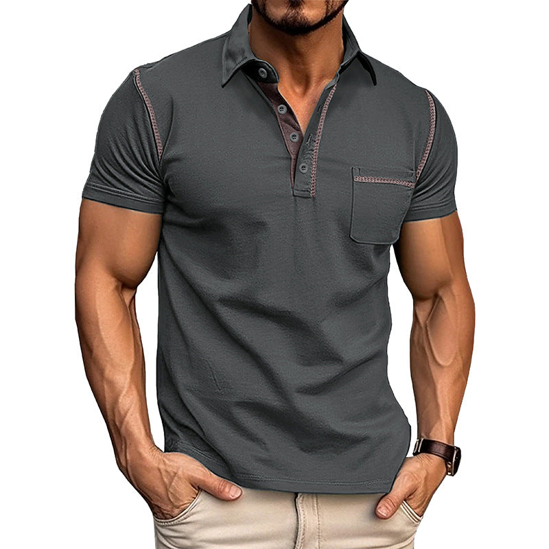 🔥Buy 2 Pcs Free Shipping-Men's Casual Color Block Short Sleeve Polo Shirt