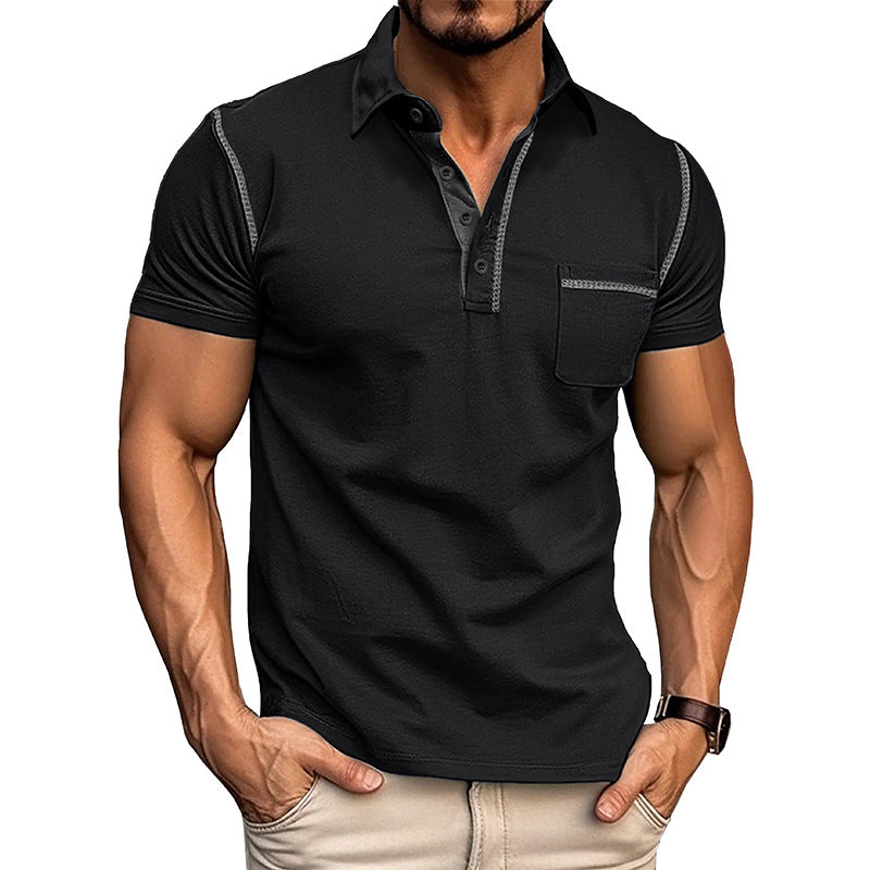 🔥Buy 2 Pcs Free Shipping-Men's Casual Color Block Short Sleeve Polo Shirt