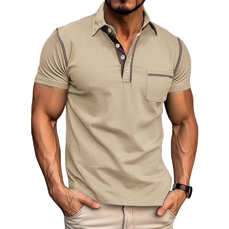 🔥Buy 2 Pcs Free Shipping-Men's Casual Color Block Short Sleeve Polo Shirt