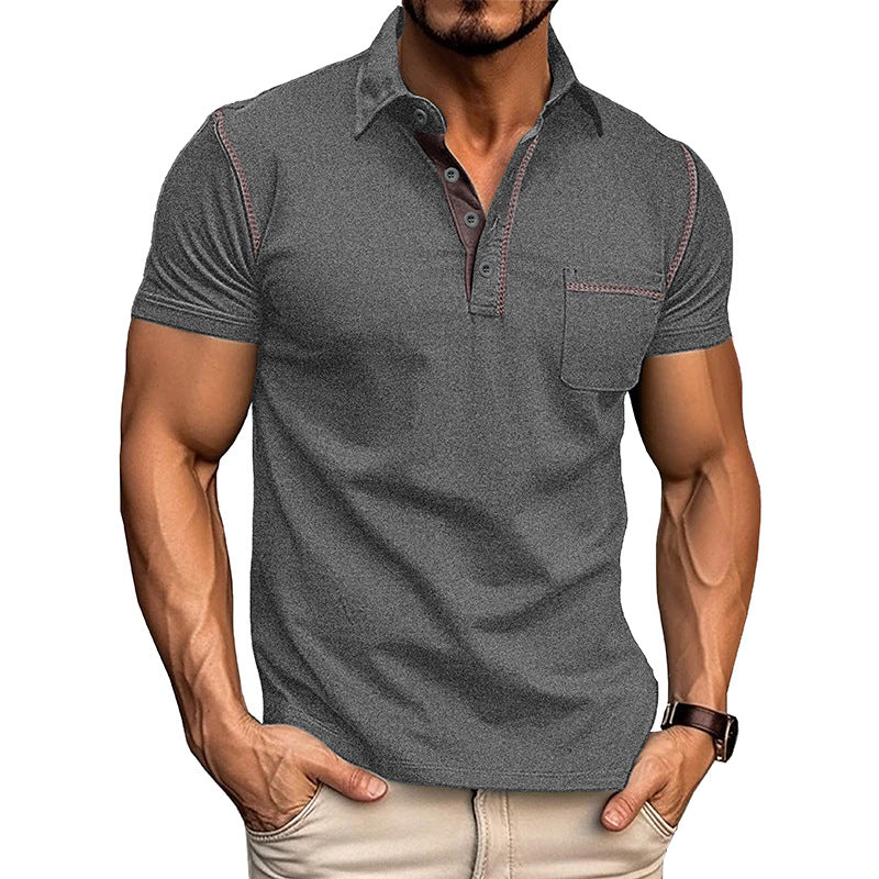 🔥Buy 2 Pcs Free Shipping-Men's Casual Color Block Short Sleeve Polo Shirt