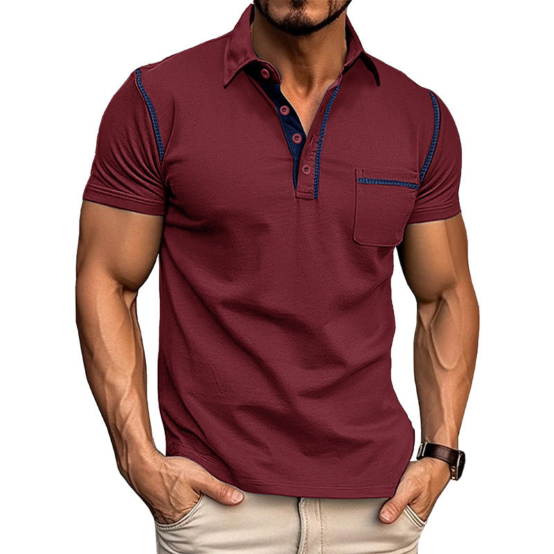 🔥Buy 2 Pcs Free Shipping-Men's Casual Color Block Short Sleeve Polo Shirt