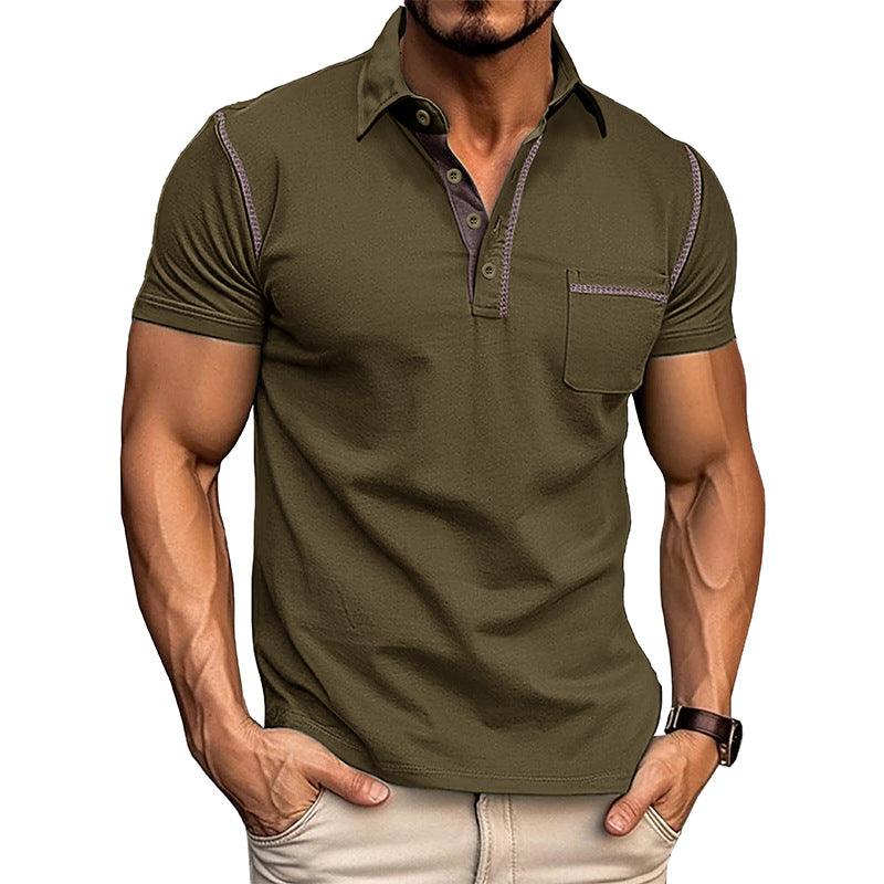 🔥Buy 2 Pcs Free Shipping-Men's Casual Color Block Short Sleeve Polo Shirt