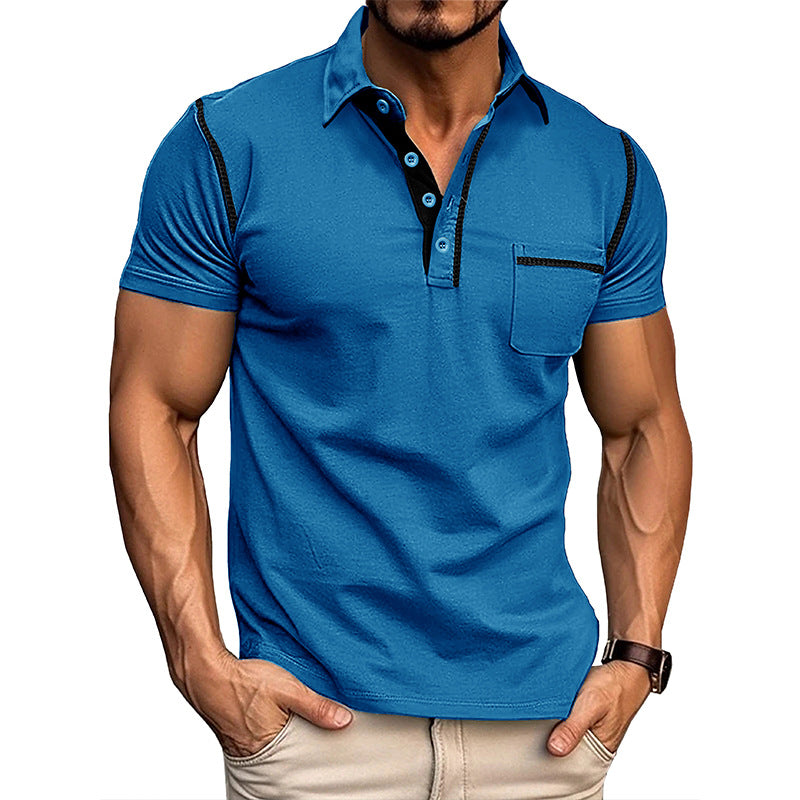 🔥Buy 2 Pcs Free Shipping-Men's Casual Color Block Short Sleeve Polo Shirt