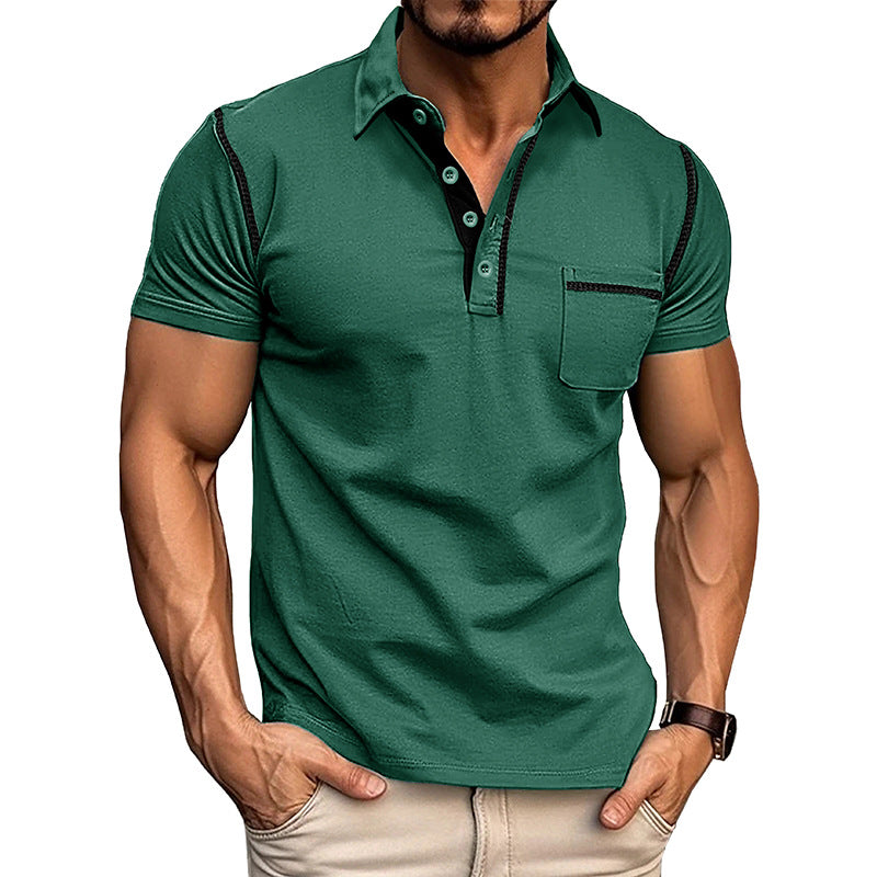 🔥Buy 2 Pcs Free Shipping-Men's Casual Color Block Short Sleeve Polo Shirt