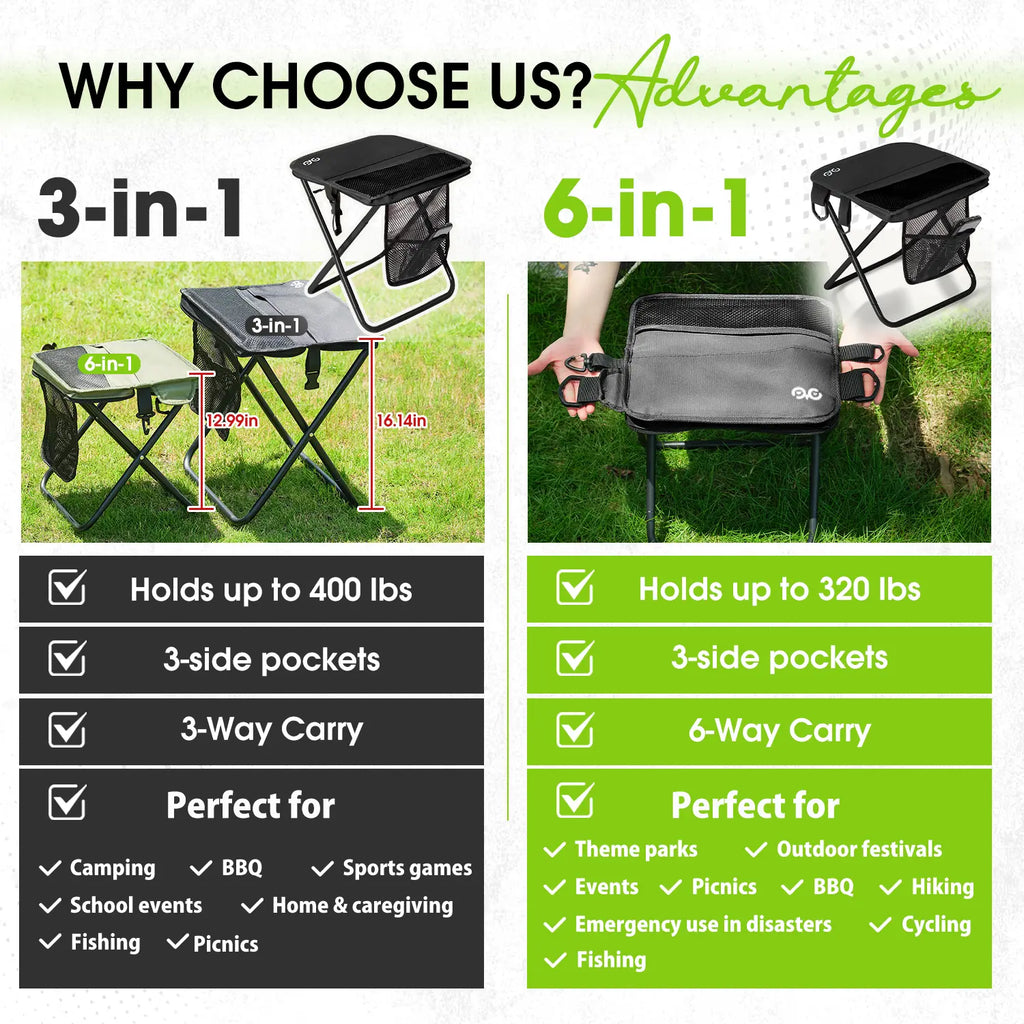 ⛺ 400lb Load Outdoor Folding Chair  🛍️