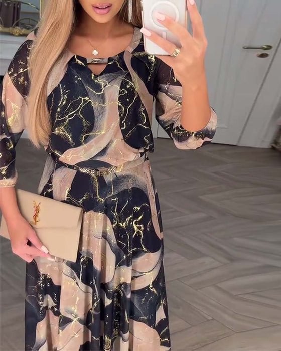 Chaelle  Printed Chiffon Dress