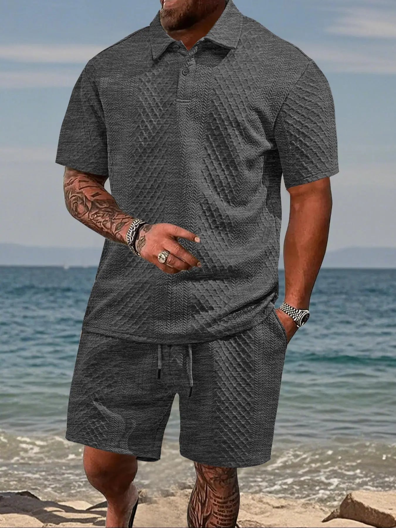 🎉🎉Buy 2 Pcs Free Shipping-Men's Polo & Shorts Set 👕 Summer Two-piece Outfit