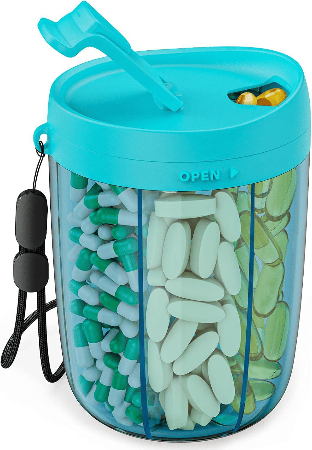 🔥Pill Dispenser Bottle with 6 Compartments | Never Miss a Dose Again! 💊⏰